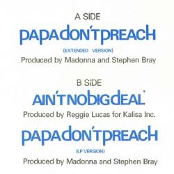 画像2: MADONNA / PAPA DON'T PREACH (英原盤/未発表曲入り) [◎中古レア盤◎お宝！貴重ステッカー付原盤！内容違い！]