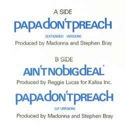 画像2: MADONNA / PAPA DON'T PREACH (英原盤/未発表曲入り) [◎中古レア盤◎お宝！貴重ステッカー付原盤！内容違い！]