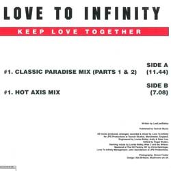 画像2: LOVE TO INFINITY / KEEP LOVE TOGETHER (英原盤/REMIX) [◎中古レア盤◎お宝！美A級品！コレは原盤！フロア圧巻！]