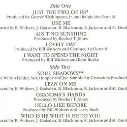 画像2: BILL WITHERS / JUST THE TWO OF US (LP原盤/全10曲) [◎中古レア盤◎お宝！当時のUS原盤！強力ベスト！]