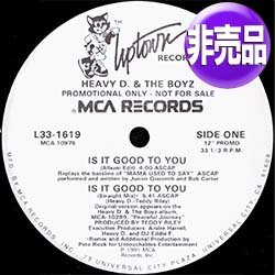 画像1: HEAVY D & THE BOYZ / IS IT GOOD TO YOU (非売品/REMIX) [◎中古レア盤◎お宝！アメプロ原盤！内容違い！］