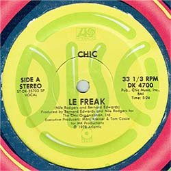 画像2: CHIC / LE FREAK + 1曲 (米原盤/全2曲) [◎中古レア盤◎激レア！シュリンク残！本物の初回ステッカー付原盤！]