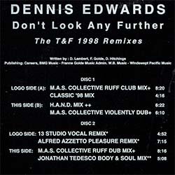 画像2: DENNIS EDWARDS / DON'T LOOK ANY FURTHER 98' (2枚組原盤/8VER) [◎中古レア盤◎お宝！シュリンク付！イタリアのみ！98年MIX！]