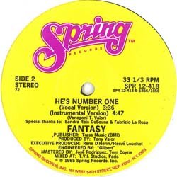 画像2: FANTASY / HE'S NUMBER ONE (米原盤/12"MIX) [◎中古レア盤◎激レア！コレはUS原盤！女性ハイエナ最高峰！]