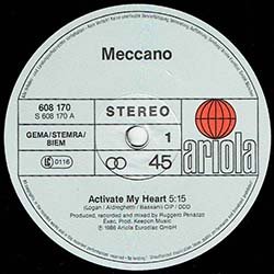 画像2: MECCANO / ACTIVATE MY HEART (独原盤/全3曲) [◎中古レア盤◎激レア！ドイツ版ジャケ付！3曲入り！哀愁ハイエナ！]