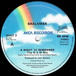 画像3: SHALAMAR / A NIGHT TO REMEMBER (英原盤/M&Mミックス) [◎中古レア盤◎激レア！コレが原盤！"ゲッレディ"から始まる「アカペラMIX」！]