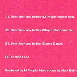 画像2: M PEOPLE / DON'T LOOK ANY FURTHER (英原盤/REMIX) [◎中古レア盤◎お宝！滅多に無し！欧州のみ！踊れるカバー！]