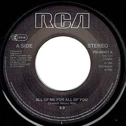 画像3: 9.9 / ALL OF ME FOR ALL OF YOU (7インチMIX) [◎中古レア盤◎お宝！オランダ版ジャケ！7"MIX！]