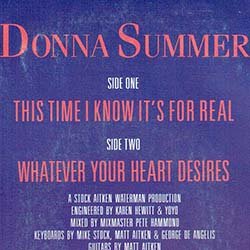 画像2: DONNA SUMMER / THIS TIME I KNOW IT'S FOR REAL (7インチ) [◎中古レア盤◎お宝！仏版ジャケ付7"！哀愁特大ヒット！]