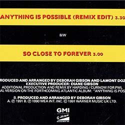 画像2: DEBBIE GIBSON / ANYTHING IS POSSIBLE (7インチREMIX) [◎中古レア盤◎貴重！良好ドイツ版ジャケ！ダンス版の7"MIX！]