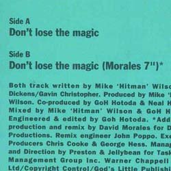 画像2: SHAWN CHRISTOPHER / DON'T LOSE THE MAGIC (7インチMIX) [◎中古レア盤◎お宝！ドイツ版ジャケ！サックス入りMIX！]