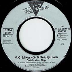 画像3: M.C. MIKER G / CELEBRATION RAP (7インチMIX) [◎中古レア盤◎お宝！西ドイツ版ジャケ！7インチMIX！]