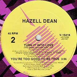 画像2: HAZELL DEAN / TURN IT INTO LOVE (米原盤/ディスコネットEDIT) [◎中古レア盤◎激レア！初回ステッカー付原盤！別内容のDJ専用MIX！]