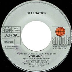 画像2: DELEGATION / YOU AND I + 1曲 (7インチMIX) [◎中古レア盤◎激レア！最強のイタリア版ジャケ！超豪華2曲の7"MIX！]