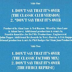 画像2: AZIZI / DON'T SAY THAT IT'S OVER (英原盤/12"MIX) [◎中古レア盤◎お宝！英国オンリー！ジャケ付原盤！フランキー傑作！]