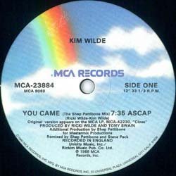 画像3: KIM WILDE / YOU CAME (米原盤/12"MIX) [◎中古レア盤◎激レア！プロモ金印 & 初回ジャケ！SHEP.P MIX！]