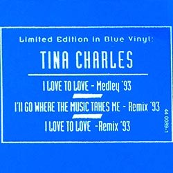 画像4: TINA CHARLES / I LOVE TO LOVE (独原盤/93年MIX) [◎中古レア盤◎激レア！93年別MIX！超少量生産！青色レコード！ドイツのみ！]