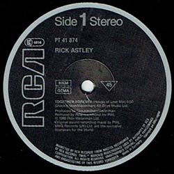 画像2: RICK ASTLEY / TOGETHER FOREVER (独原盤/別MIX) [◎中古レア盤◎お宝！滅多に無し！盛上がるREMIX版！]