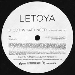 画像2: LETOYA / U GOT WHAT I NEED (USプロモ/3VER) [◎中古レア盤◎お宝！本物のUS原盤！2000年以降の人気レコード！]