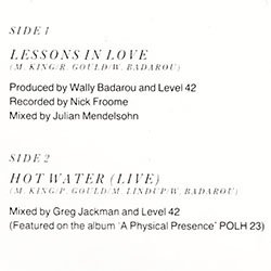 画像2: LEVEL 42 / LESSONS IN LOVE (7インチ) [◎中古レア盤◎お宝！英国版ジャケ7"！お洒落ダンクラ！]