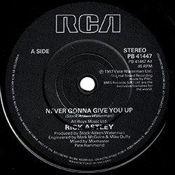 画像3: RICK ASTLEY / NEVER GONNA GIVE YOU UP (7インチ) [◎中古レア盤◎お宝！美ジャケ！英国版7"！インスト入り！]