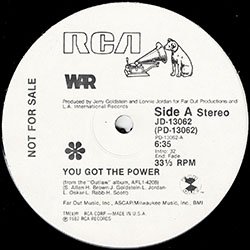 画像2: WAR / YOU GOT THE POWER (米原盤/12"MIX) [◎中古レア盤◎激レア！珍しいステッカー付白ラベル！ロングMIX！]