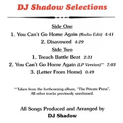 画像2: DJ SHADOW / YOU CAN'T GO HOME AGAIN! (英原盤/全4曲) [◎中古レア盤◎お宝！美A級品！ジャケ付原盤！ブレイクビーツ傑作！]