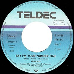 画像2: PRINCESS / SAY I'M YOUR NUMBER ONE (7インチ) [◎中古レア盤◎お宝！ドイツ版ジャケ7"！インスト入り！]