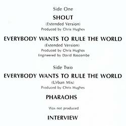 画像2: TEARS FOR FEARS / ルール・ザ・ワールド + 2曲 (原盤/アーバンMIX) [◎中古レア盤◎お宝！美品盤！日本版特別内容！豪華3曲！]