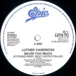 画像3: LUTHER VANDROSS / NEVER TOO MUCH (英原盤/89年MIX) [◎中古レア盤◎激レア！希少音源！「89年REMIX」+「81年ロングMIX」！]