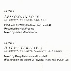 画像2: LEVEL 42 / LESSONS IN LOVE (7インチ) [◎中古レア盤◎お宝！英国版ジャケ7"！お洒落ダンクラ！]