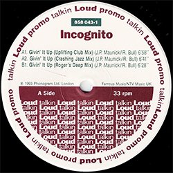 画像2: INCOGNITO / GIVIN IT UP (EUプロモ/REMIX) [◎中古レア盤◎激レア！マニア品！欧州プロモ原盤！]