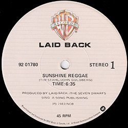 画像3: LAID BACK / SUNSHINE REGGAE & WHITE HORSE (カナダ原盤/12"MIX) [◎中古レア盤◎激レア！美品！珍しいカナダ原盤！ロングMIX！豪華2曲！]