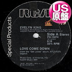 画像1: EVELYN KING / LOVE COME DOWN (米原盤/インスト入り) [◎中古レア盤◎お宝！本物のUS原盤！インスト入り版！]