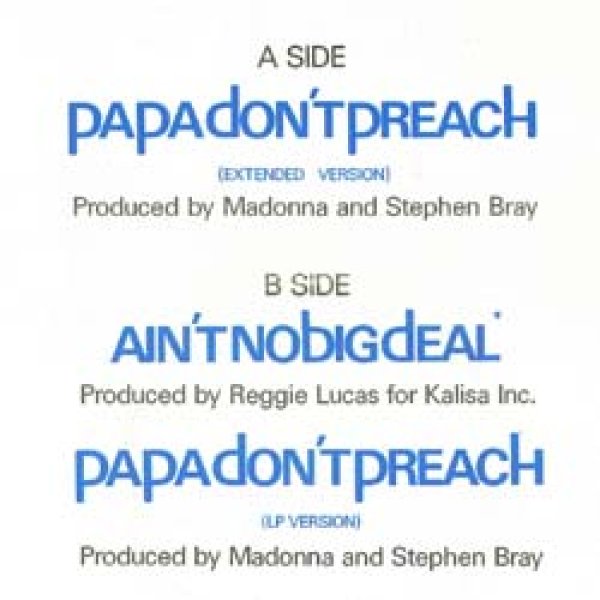 マドンナ　Papa Don't Preach　貴重盤 ゴールド CDビデオ Papa Don't Preach « Today In Madonna History