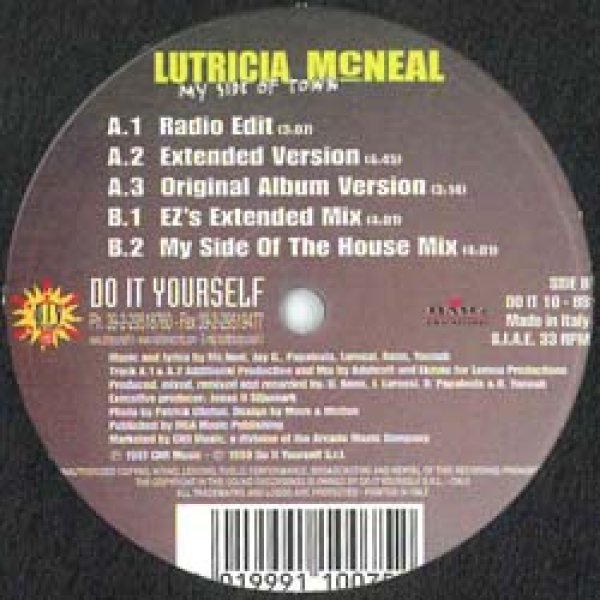 画像2: LUTRICIA MCNEAL / MY SIDE OF TOWN (伊原盤/REMIX) [◎中古レア盤◎お宝！イタリアのみ！ジャケ付原盤！] (2)