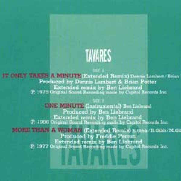 画像2: TAVARES / 愛のディスコティック86 (原盤/86年MIX) [◎中古レア盤◎お宝！帯付&日本版ジャケ！86年MIX！] (2)