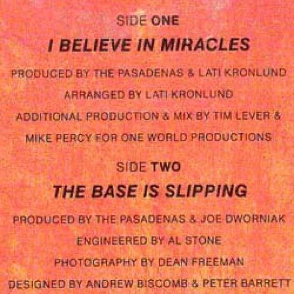 画像3: PASADENAS / I BELIEVE IN AMIRACLES (7インチ) [◎中古レア盤◎激レア！二度と無い新品！オランダ版7インチ！] (3)