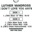 画像2: LUTHER VANDROSS / LOVE DON'T LOVE YOU ANYMORE (USプロモ/4VER) [◎中古レア盤◎激レア！極少量配布USプロモ！フロア圧巻の1発！] (2)