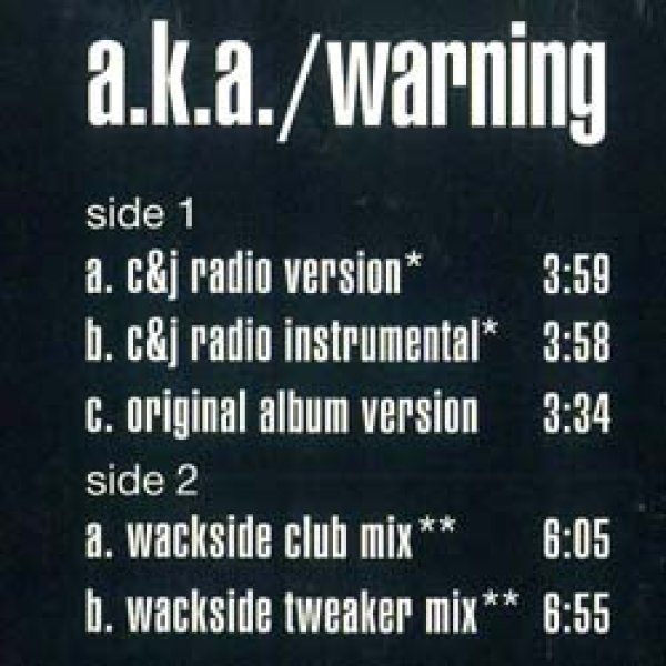 画像2: A.K.A. / WARNING (独原盤/C&Jミックス) [◎中古レア盤◎激レア！本物のドイツ原盤！超人気「TAKE A RIDE」使い！] (2)