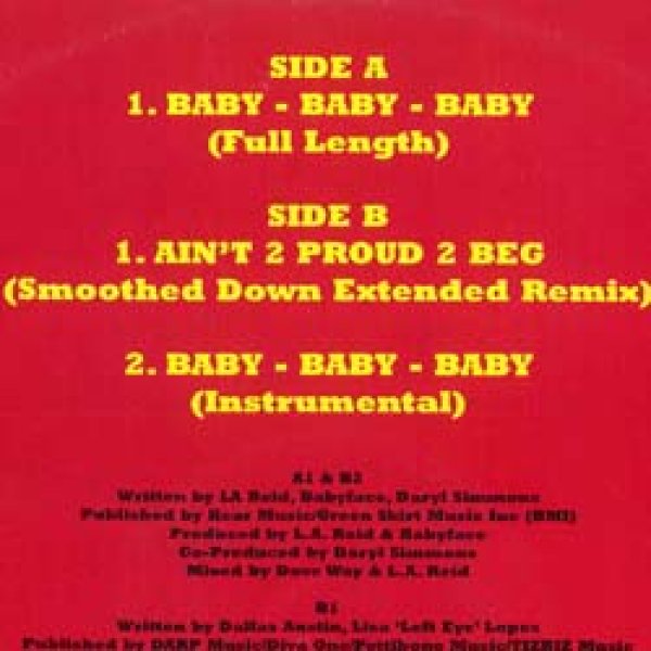画像2: TLC / BABY BABY BABY + 1曲 (フルMIX/全2曲) [◎中古レア盤◎お宝！別内容！少量生産ジャケ付！オリジナルMIX！] (2)