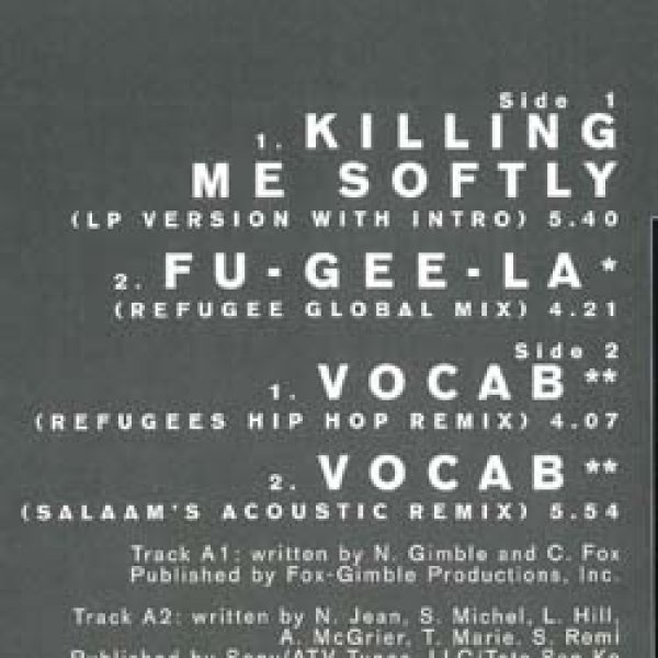 画像2: FUGEES / KILLING ME SOFTLY (和蘭原盤/全2曲) [◎中古レア盤◎お宝！オランダ版ジャケ！「やさしく歌って」カバー！] (2)