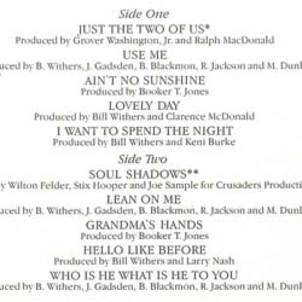 画像2: BILL WITHERS / JUST THE TWO OF US (LP/全10曲) [◎中古レア盤◎お宝！シュリンク付！ネタの宝庫！超最強ベスト！] (2)