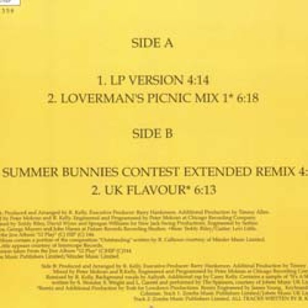 画像2: R.KELLY / SUMMER BUNNIES (4VER) [◎中古レア盤◎お宝！人気ジャケ付！夏の定番！大ネタ使い！] (2)