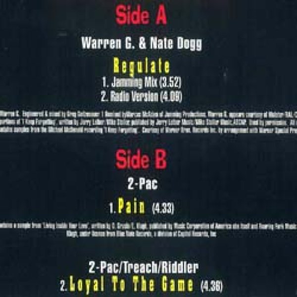画像2: WARREN G & NATE DOGG / REGULATE (REMIX) [◎中古レア盤◎お宝！超人気ジャケ付！映画サントラ！B面に2PAC！] (2)