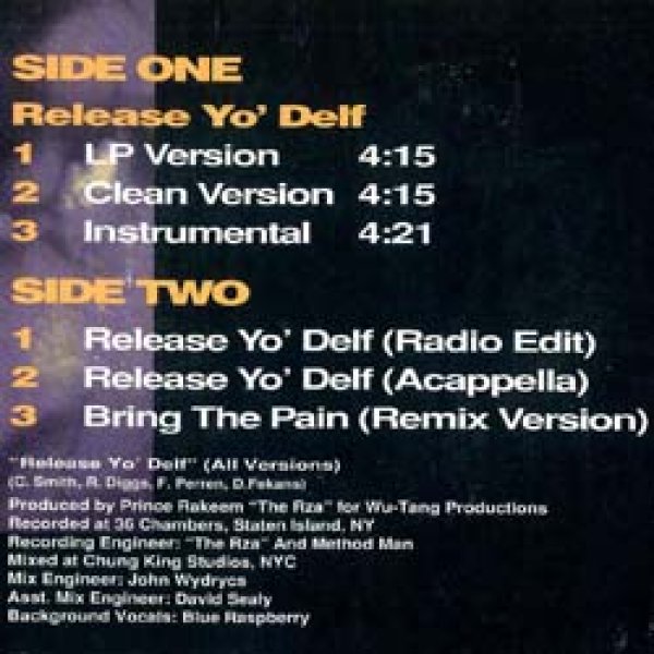 画像2: METHOD MAN / RELEASE YO DELF (米原盤/全2曲) [◎中古レア盤◎お宝！本物の原盤！ミドル名盤！「恋のサバイバル」使い！] (2)