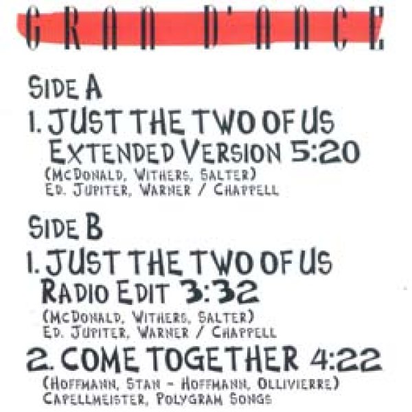 画像2: GRAN D'ANCE / JUST THE TWO OF US (独原盤/全2曲) [◎中古レア盤◎お宝！本物のジャケ付原盤！ドイツのみ！] (2)