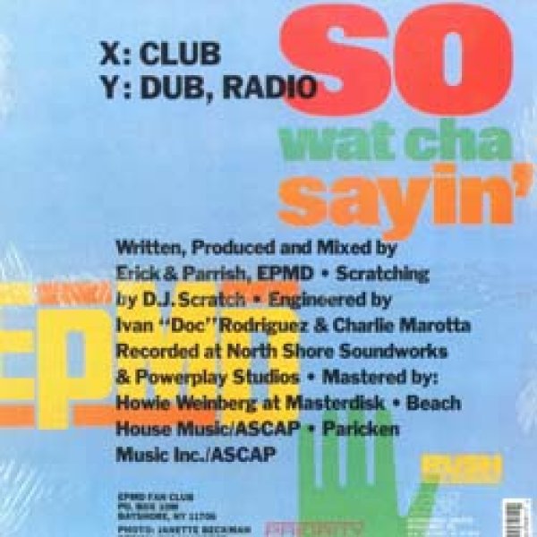 画像2: EPMD / SO WAT CHA SAYIN' (3VER) [◎中古レア盤◎激レア！二度と無い未開封！90's初期ミドル名盤！] (2)