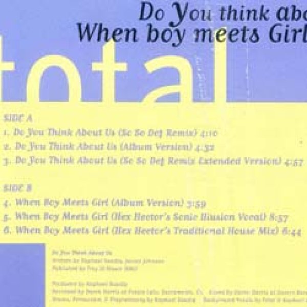 画像2: TOTAL / DO YOU THINK ABOUT US (米原盤/REMIX) [◎中古レア盤◎お宝！奇跡の未開封！お洒落JAZZY！] (2)