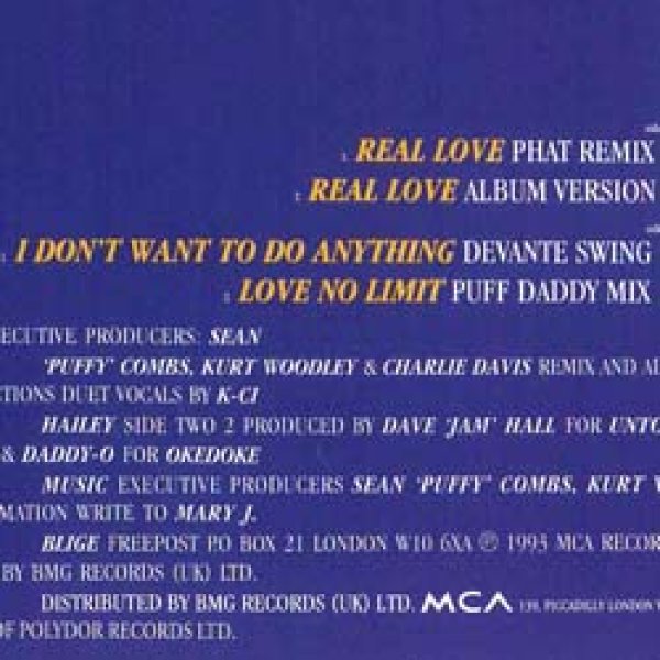 画像2: MARY J. BLIGE / REAL LOVE (英原盤/別REMIX) [◎中古レア盤◎お宝！別ジャケ & 内容違い！ROY AYERS使いMIX！] (2)